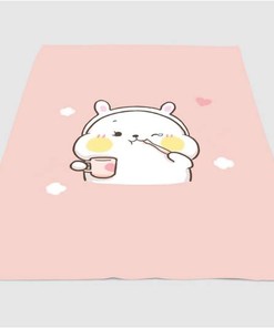 Cute Animal Cartoon Sherpa Fleece Blanket Gifts for Family, for Couple