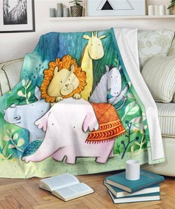 Cute Animals Funny Sherpa Fleece Blanket Gifts for Family, for Couple