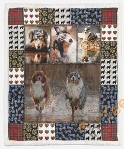 Cute Australian Shepherd Pets Dog 3D Quilt Blanket Bedding Set
