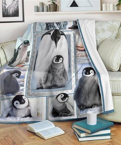 Cute Baby Penguin Penguin Lover Sherpa Fleece Blanket Gifts for Family, for Couple