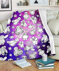 Cute Baymax Funny Sherpa Fleece Blanket Gifts for Family, for Couple