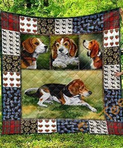 Cute Beagle Pets Dog 3D Quilt Blanket Bedding Set