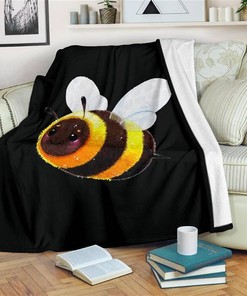 Cute Bee Funny Bee Lover Sherpa Fleece Blanket Gifts for Family, for Couple