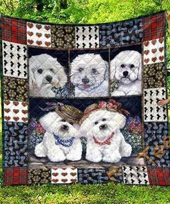 Cute Bichon Frise Pets Dog Lover Quilt Blanket Bedding Set