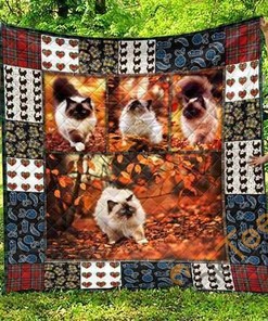 Cute Birman Cat Pet Lover Quilt Blanket Bedding Set