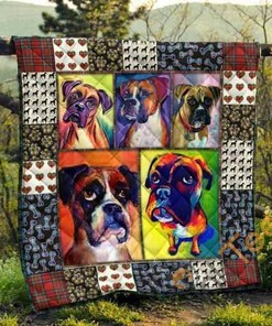 Cute Boxer Pets Dog Quilt Blanket Bedding Set