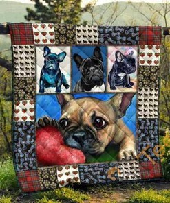 Cute Bulldog Pet Dog Personalized Quilt Blanket Bedding Set