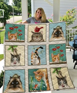 Cute Cats Moment Quilt Blanket Bedding Set for Home Décor