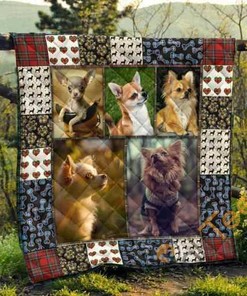 Cute Chihuahua Pets Dog Quilt Blanket Bedding Set