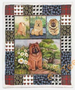 Cute Chowchow Pets Dog 3D Quilt Blanket Bedding Set