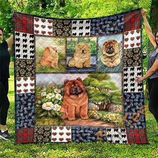 Cute Chowchow Pets Dog Quilt Blanket Bedding Set