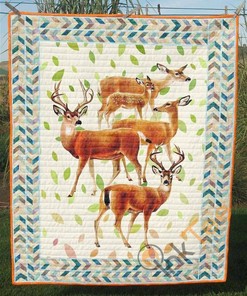 Cute Deer Quilt Blanket Bedding Set