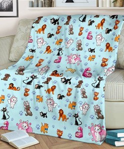 Cute Disney Cats Funny Sherpa Blanket Fleece Blanket Funny Gifts