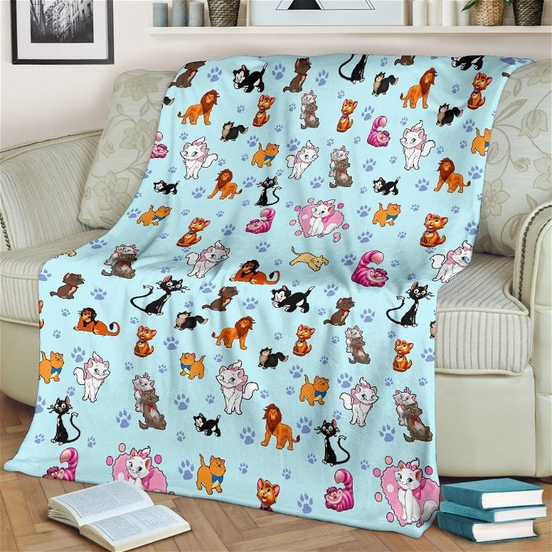 Cute Disney Cats Funny Sherpa Blanket Fleece Blanket Funny Gifts