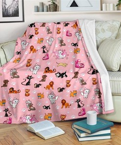 Cute Disney Kitten Sherpa Blanket Fleece Blanket Funny Gifts