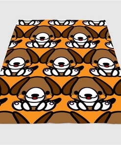 Cute Dog Sherpa Fleece Blanket Gifts for Family, for Couple