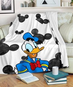 Cute Donald Duck Sherpa Fleece Blanket Gifts for Family, for Couple
