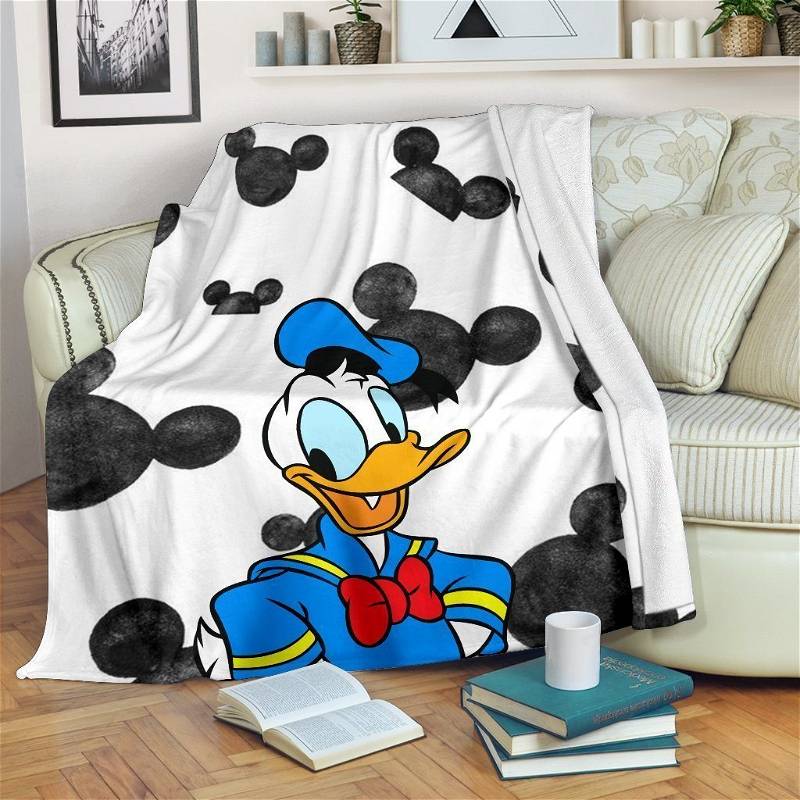 Cute Donald Duck Sherpa Fleece Blanket Gifts for Family, for Couple
