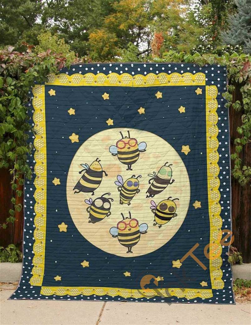 Cute Fluffy Bee Quilt Blanket Bedding Set