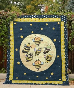 Cute Fluffy Bee Quilt Blanket Bedding Set for Home Décor