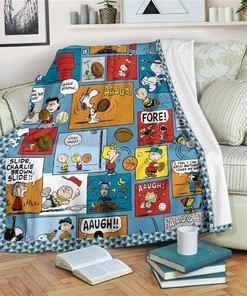Cute Friends And Snoopy Idea Sherpa Fleece Blanket Gifts for Family, for Couple