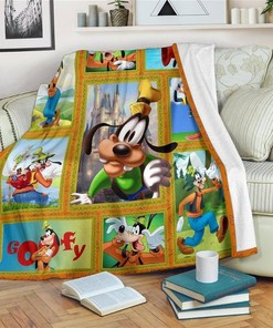Cute Goofy Sherpa Fleece Blanket Gifts for Family, for Couple