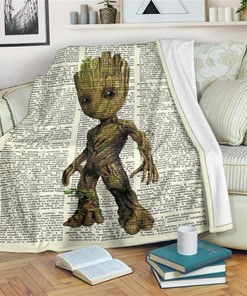 Cute Groot Sherpa Fleece Blanket Gifts for Family, for Couple