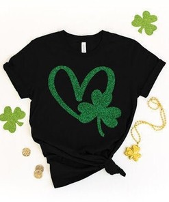 Cute Heart Shamrock Shirt, St. Patricks Day Shirt, Shamrock Lucky Lips, Four Leaf Clover, Shamrock, Irish Shirt