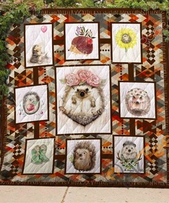 Cute Hedgehog Themed Quilt Blanket and Bedding Set