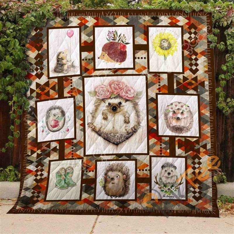 Cute Hedgehog Themed Quilt Blanket and Bedding Set