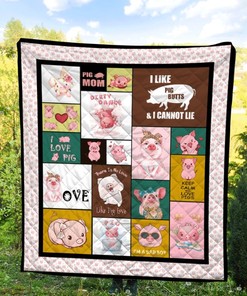 Cute I Love Pigs Quilt Blanket Bedding Set for Home Décor