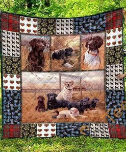 Cute Labrador Pets Dog Quilt Blanket Bedding Set
