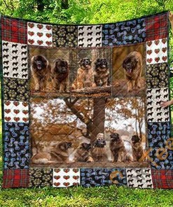 Cute Leonberger Pet Dog Lover's Quilt Blanket and Bedding Set with 2 Pillowcases