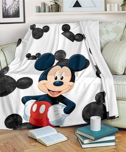 Cute Mickey Mouse Sherpa Fleece Blanket Gifts for Family, for Couple