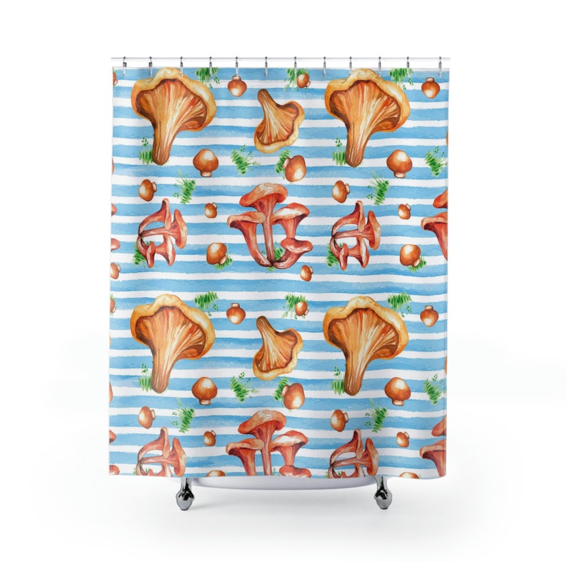 Cute Mushroom Shower Curtain, Retro Shower Curtain, Boho Mushroom Shower Curtain, Gothic, Cottage Core Bathroom Accessories, Shower Curtain - Image 2