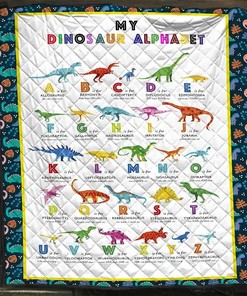 Cute My Dinosaur Alphabet Gift For Lovers Quilt