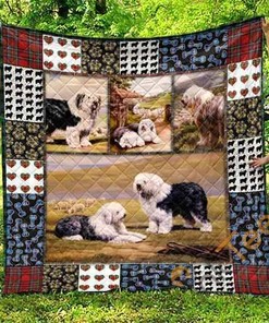 Cute Old English Sheepdog Pets Dog 3D Quilt Blanket Bedding Set