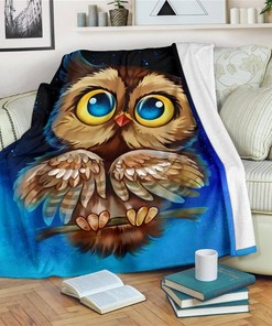 Cute Owl Owl Lover Sherpa Fleece Blanket Gifts for Family, for Couple