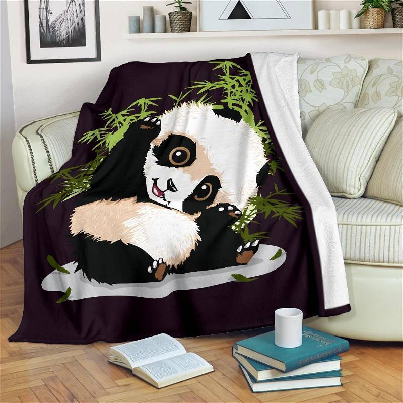 Cute Panda Panda Lover Sherpa Fleece Blanket Gifts for Family, for Couple