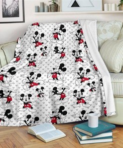 Cute Pattern Mickey Mouse Sherpa Fleece Blanket Gifts for Family, for Couple