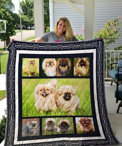 Cute Pekingese Dog Lo Quilt Blanket Bedding Set