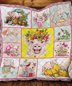 Cute Pig Quilt Blanket Bedding Set