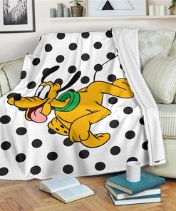 Cute Pluto Fetch Sherpa Fleece Blanket Gifts for Family, for Couple