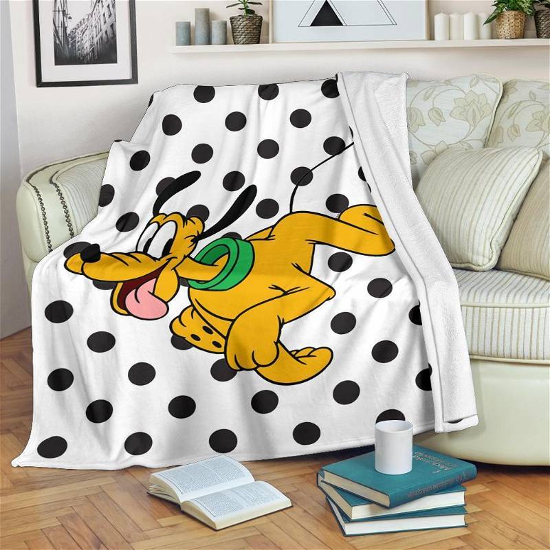 Cute Pluto Fetch Sherpa Fleece Blanket Gifts for Family, for Couple