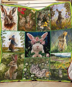 Cute Rabbit Quilt Blanket Bedding Set