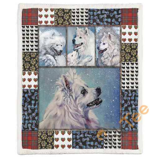 Cute Samoyed Pets Dog 3D Quilt Blanket Bedding Set