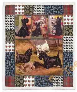 Cute Scottish Terrier Pets Dog 3D Quilt Blanket Bedding Set