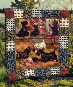 Cute Scottish Terrier Pets Dog Quilt Blanket Bedding Set