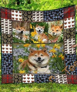 Cute Shiba Inu Pets Dog Quilt Blanket Bedding Set