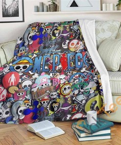 Cute Skull One Piece Sherpa Blanket Fleece Blanket Gifts for Family